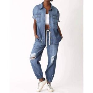 EUC Electric & Rose Camero Denim Drawstring Pants – Size L
